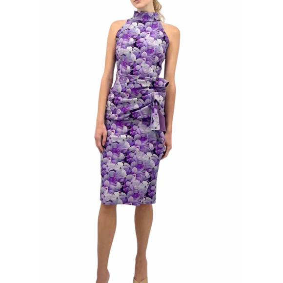 NEW CHIARA BONI amenadiel print dress in french lavender
